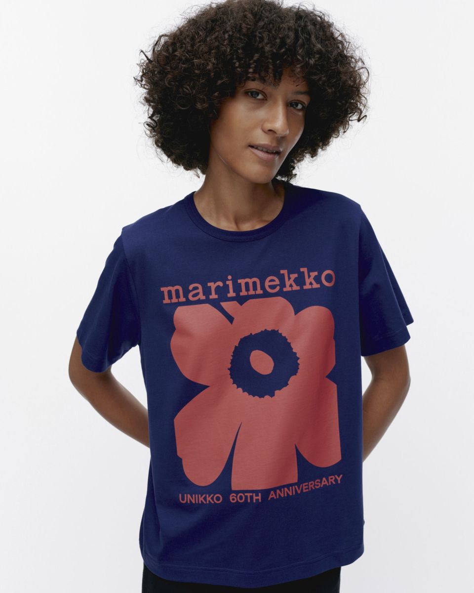 新品 marimekko UNIKKO 60th 限定Tシャツ S Erna Unikko Placement